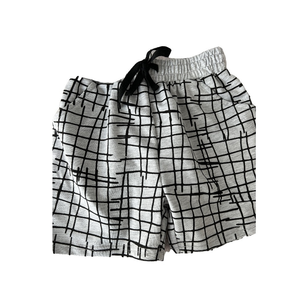 Tiny Tribe Boys Grey | Black | Pattern Shorts size: 24 months